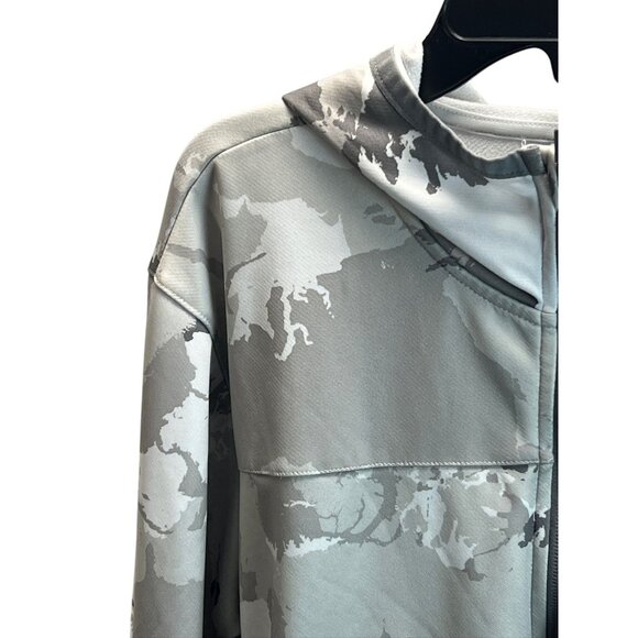 Adidas AEROREADY Mens Camouflage Full-Zip Hoodie M Gray White Activewear Gym - Picture 7 of 14